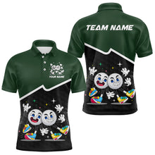 Load image into Gallery viewer, Custom Green And Black Mens Golf Polo Shirt, Custom Golf Balls Team Jerseys NHT865