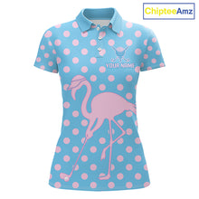 Load image into Gallery viewer, Women's Flamingo Golf Polo Shirt – Personalized Pink Flamingo Golf Jersey With Custom Name