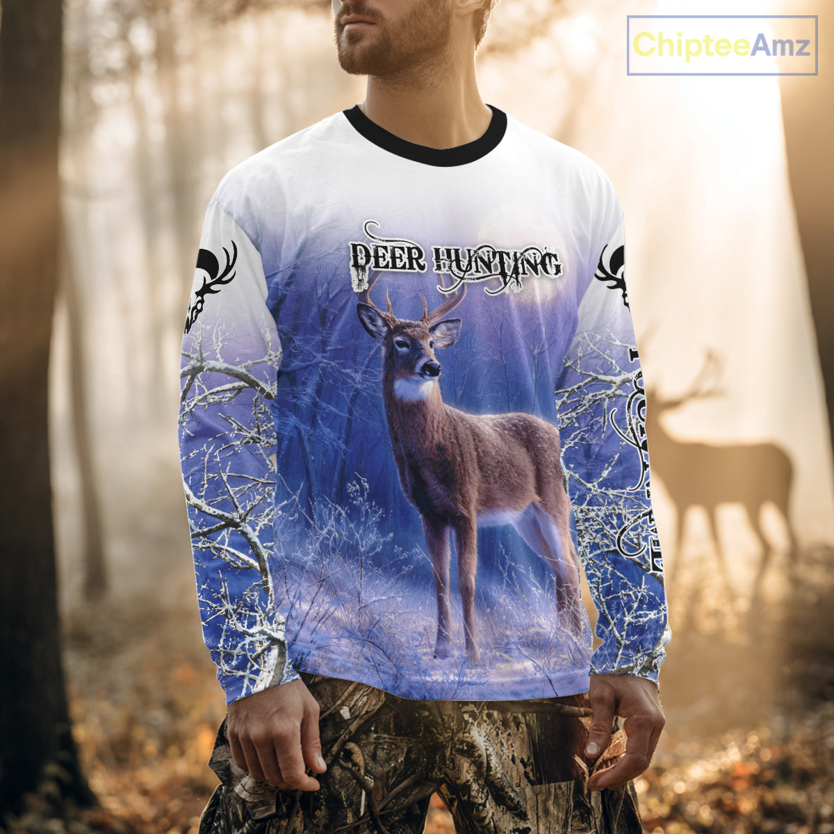 Deer Hunting Winter Hoodie, Long Sleeve Shirt – Personalized Team Name, For Deer Hunters NHT08