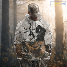 Load image into Gallery viewer, Brown Bowhunting Deer Camouflage Personalized Hunting Bow Grim Reaper Shirt NHT17