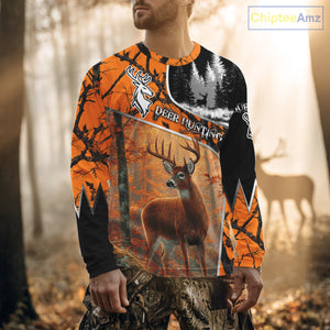 Beautiful Deer hunting Orange Camouflage custom Name Full printing Shirts Gifts For Men NHT39