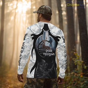 Best Buck Deer Hunting Clothes Winter Camo Grim Reaper Design Custom Name For Hunters NHT44