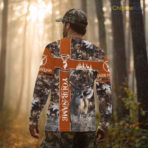 Whitetail Deer Hunting Season Shirt 3D Buck Design Custom Hunting Gift Camouflage Deer Shirts NHT49