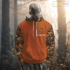 Best Deer Hunting Orange Camouflage Custom Name 3D All-Over Printed Shirt, Deer Hunting Gifts NHT51