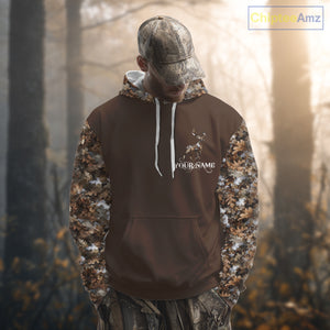 Best Deer Hunting Brown Camouflage Custom Name 3D All-Over Printed Shirt, Deer Hunting Gifts NHT52