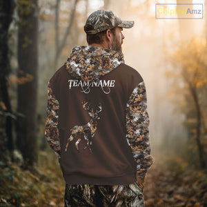 Best Deer Hunting Brown Camouflage Custom Name 3D All-Over Printed Shirt, Deer Hunting Gifts NHT52