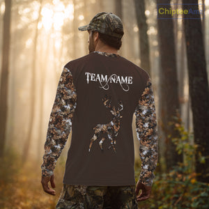 Best Deer Hunting Brown Camouflage Custom Name 3D All-Over Printed Shirt, Deer Hunting Gifts NHT52