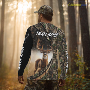 Beautiful Deer Hunting Shirt Forest Camo 3D Print Custom Name Team Name For Deer Hunters NHT56