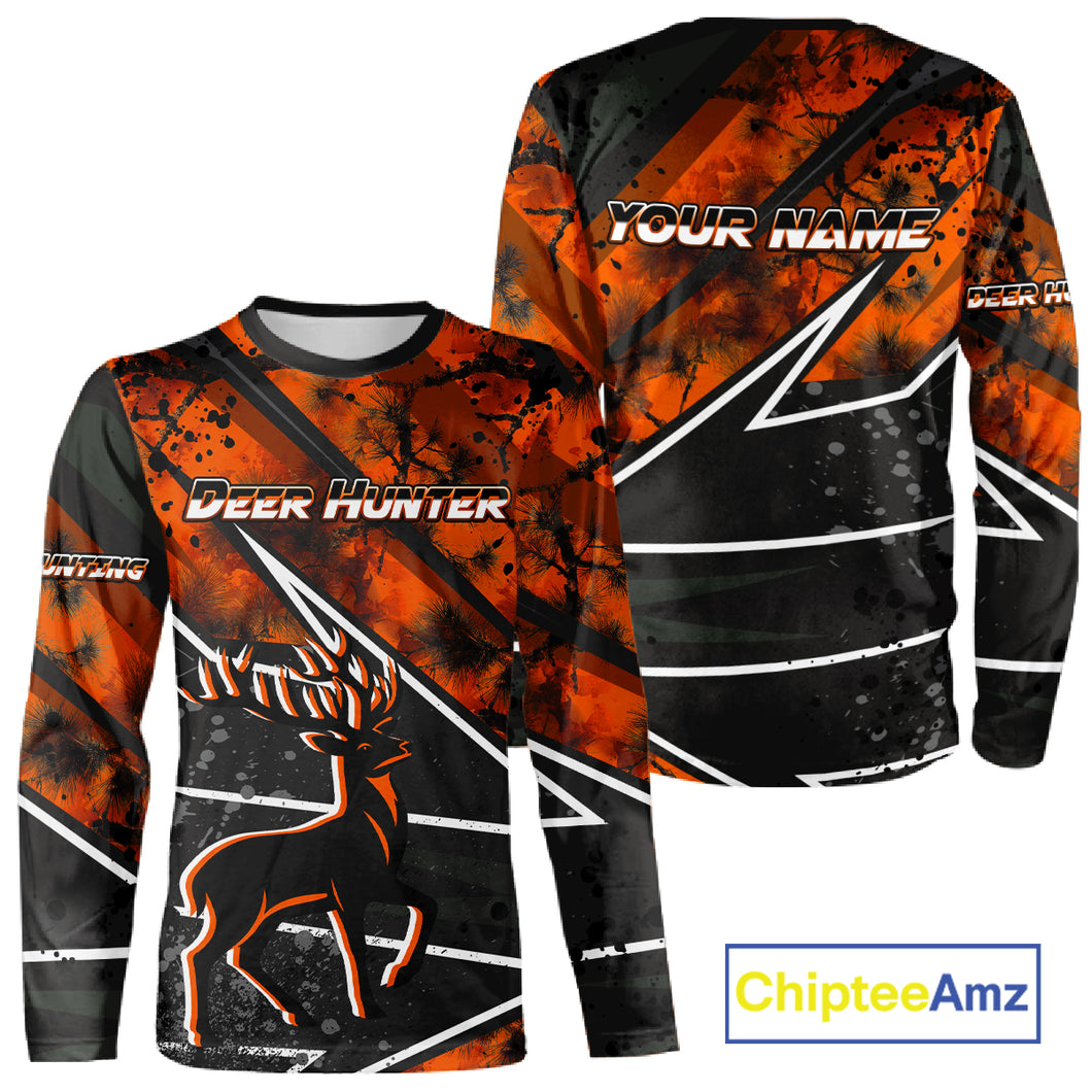Deer Hunting Clothes 3D Orange Camo Black Custom Name Best Gifts For Deer Hunters NHT66