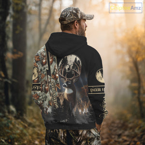 Deer Hunting Shirt Whitetail Deer With Scope Camo Custom Name Hunting Gifts For Hunters NHT86