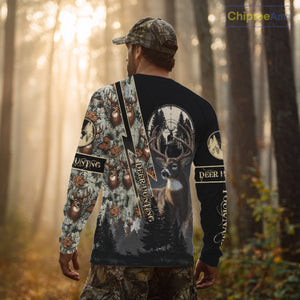 Deer Hunting Shirt Whitetail Deer With Scope Camo Custom Name Hunting Gifts For Hunters NHT86