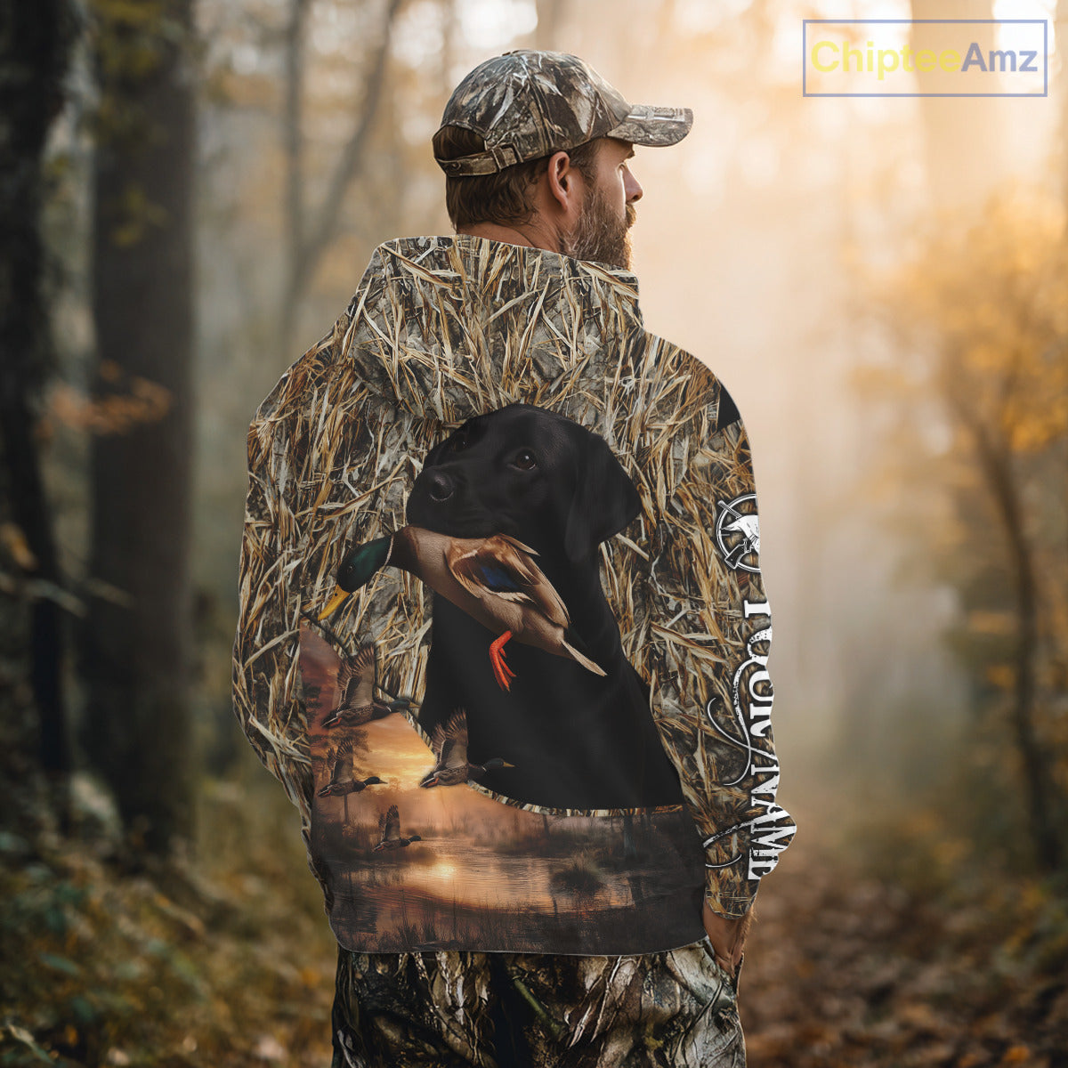 Duck Hunting Shirt Camo with Labrador Retriever Black 3D All Over Printing Shirts for Men NHT95