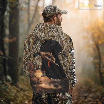 Duck Hunting Shirt Camo with Labrador Retriever Black 3D All Over Printing Shirts for Men NHT95
