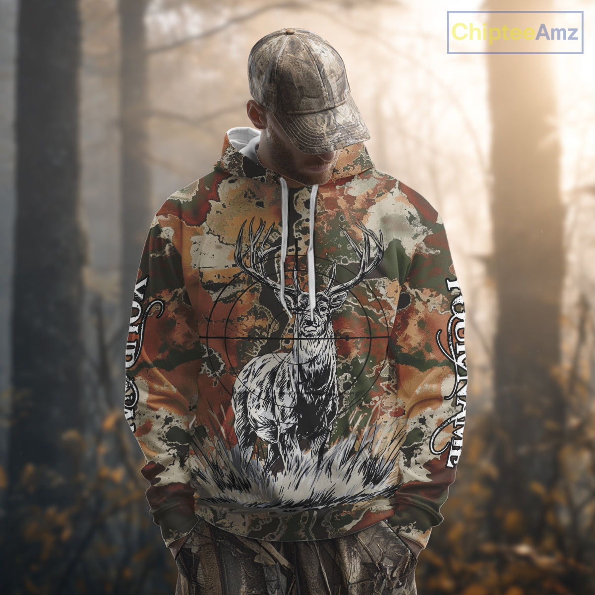 Season Deer Hunting Shirt Brown Green Camo 3D Custom Name Clothes For Hunters NHT91
