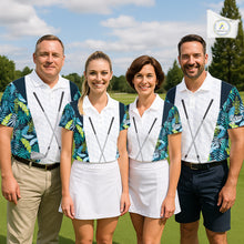 Load image into Gallery viewer, Personalized Green Tropical Plants Pattern Womens Golf Polo Shirts Custom Womens Golf Tops NHT689