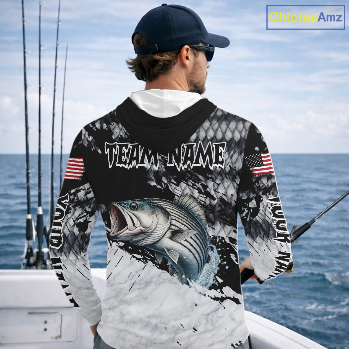 Custom Striped Bass Saltwater Fishing Shirts Long Sleeve, Bass Fishing Jersey For Men NHT519