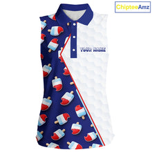 Load image into Gallery viewer, Custom Popsicle Pattern Womens Sleeveless Golf Polo, Personalized Summer Sweet Golf Shirt, Custom Golf Jersey, Familly Team Shirt NHT698