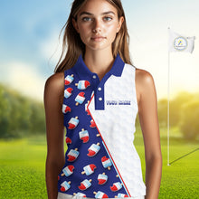Load image into Gallery viewer, Custom Popsicle Pattern Womens Sleeveless Golf Polo, Personalized Summer Sweet Golf Shirt, Custom Golf Jersey, Familly Team Shirt NHT698