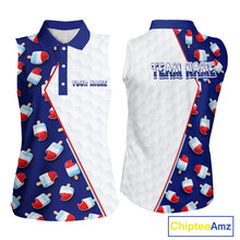 Load image into Gallery viewer, Custom Popsicle Pattern Womens Sleeveless Golf Polo, Personalized Summer Sweet Golf Shirt, Custom Golf Jersey, Familly Team Shirt NHT698