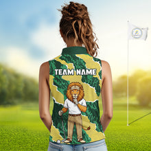 Load image into Gallery viewer, Custom Green Lion Golf Polo Shirts, Lion Womens Sleeeveless Golf Team Jerseys NHT1041