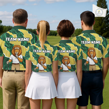 Custom Green Lion Womens Golf Polo Shirts, Lion Golf Team Jerseys NHT1041
