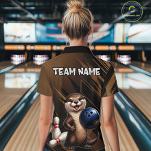 Load image into Gallery viewer, Women's Custom Otter Bowling Polo Shirt &amp; 1/4 Zip Pullover Personalized Team Jersey With Name Gift NHT1202