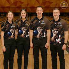 Load image into Gallery viewer, Men's Custom Otter Bowling Polo Shirt &amp; 1/4 Zip Pullover Personalized Team Jersey With Name Gift NHT1202