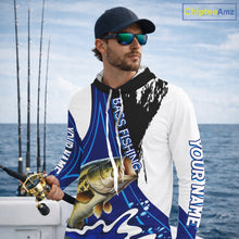 Load image into Gallery viewer, Bass Fishing Jersey Personalized Name Hooded Fishing Shirt, Angler Tournament Fishing Apparel NHT867