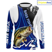 Load image into Gallery viewer, Bass Fishing Jersey Personalized Name Fishing Shirt, Angler Tournament Fishing Apparel NHT867