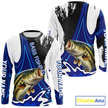 Load image into Gallery viewer, Bass Fishing Jersey Personalized Name Fishing Shirt, Angler Tournament Fishing Apparel NHT867