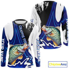 Load image into Gallery viewer, Crappie Fishing Jersey Personalized Name Fishing Shirt, Angler Tournament Fishing Apparel NHT868