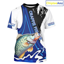 Load image into Gallery viewer, Crappie Fishing Jersey Personalized Name Fishing T-Shirts, Angler Tournament Fishing Apparel NHT868