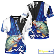 Load image into Gallery viewer, Crappie Fishing Jersey Personalized Name Fishing T-Shirts, Angler Tournament Fishing Apparel NHT868