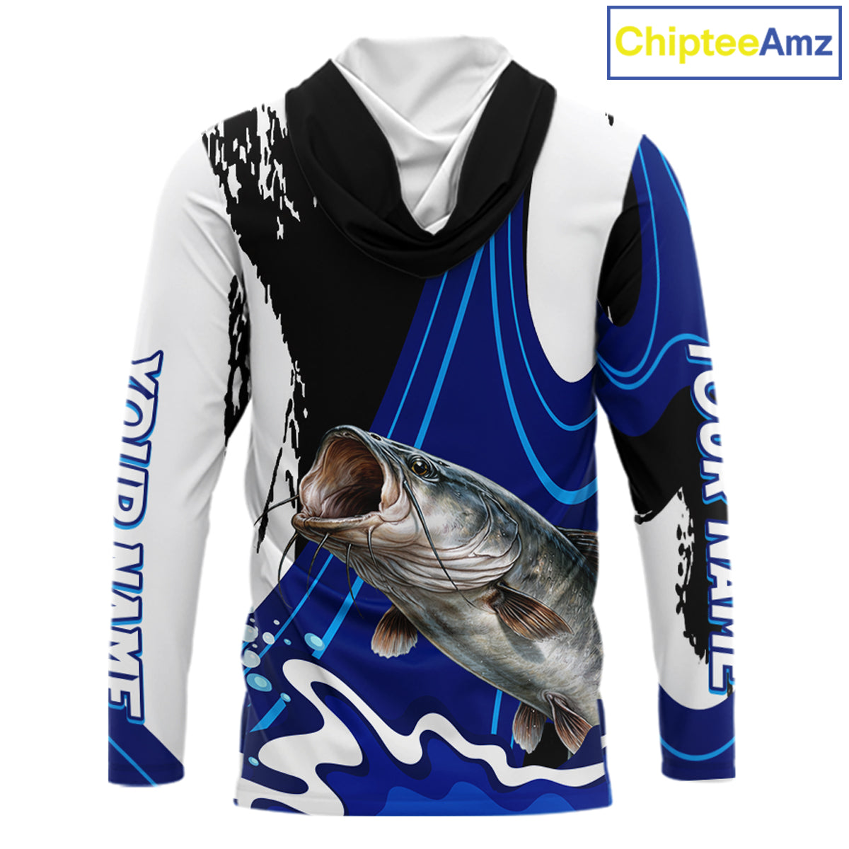 Catfish Fishing Jersey Personalized Name Hooded Fishing Shirt, Angler Tournament Fishing Apparel NHT869