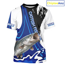 Load image into Gallery viewer, Catfish Fishing Jersey Personalized Name Fishing T-Shirts, Angler Tournament Fishing Apparel NHT869
