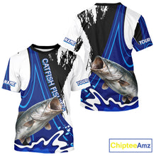 Load image into Gallery viewer, Catfish Fishing Jersey Personalized Name Fishing T-Shirts, Angler Tournament Fishing Apparel NHT869