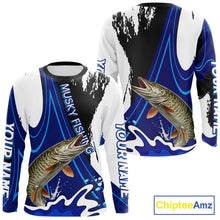 Load image into Gallery viewer, Musky Fishing Jersey Personalized Name Fishing Shirt, Angler Tournament Fishing Apparel NHT870