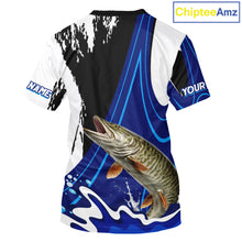 Load image into Gallery viewer, Musky Fishing Jersey Personalized Name Fishing T-Shirts, Angler Tournament Fishing Apparel NHT870