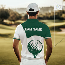 Load image into Gallery viewer, Green White Golf Ball Mens Golf Polo Shirts Custom Golf Clothing For Gentleme NHT883