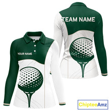 Load image into Gallery viewer, Green White Golf Ball Womens Golf Polo Shirts Custom Golf Clothing For Gentleme NHT883