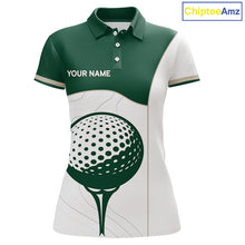 Load image into Gallery viewer, Green White Golf Ball Womens Golf Polo Shirts Custom Golf Clothing For Gentleme NHT883