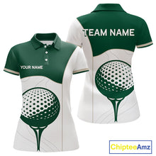 Load image into Gallery viewer, Green White Golf Ball Womens Golf Polo Shirts Custom Golf Clothing For Gentleme NHT883