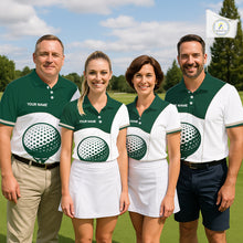 Load image into Gallery viewer, Green White Golf Ball Womens Golf Polo Shirts Custom Golf Clothing For Gentleme NHT883