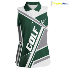 Load image into Gallery viewer, Green Womens Sleeveless Golf Polo Shirt Custom Golf Shirts For Team Personalized Golf Gifts NHT721