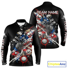 Load image into Gallery viewer, Patriotic Golf Polo Shirt Custom USA Flag Golf Shirt For Men, Golf Apparel Gift For Golfers NHT904