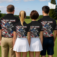 Load image into Gallery viewer, Patriotic Golf Polo Shirt Custom USA Flag Golf Shirt For Womens, Golf Apparel Gift For Golfers NHT904