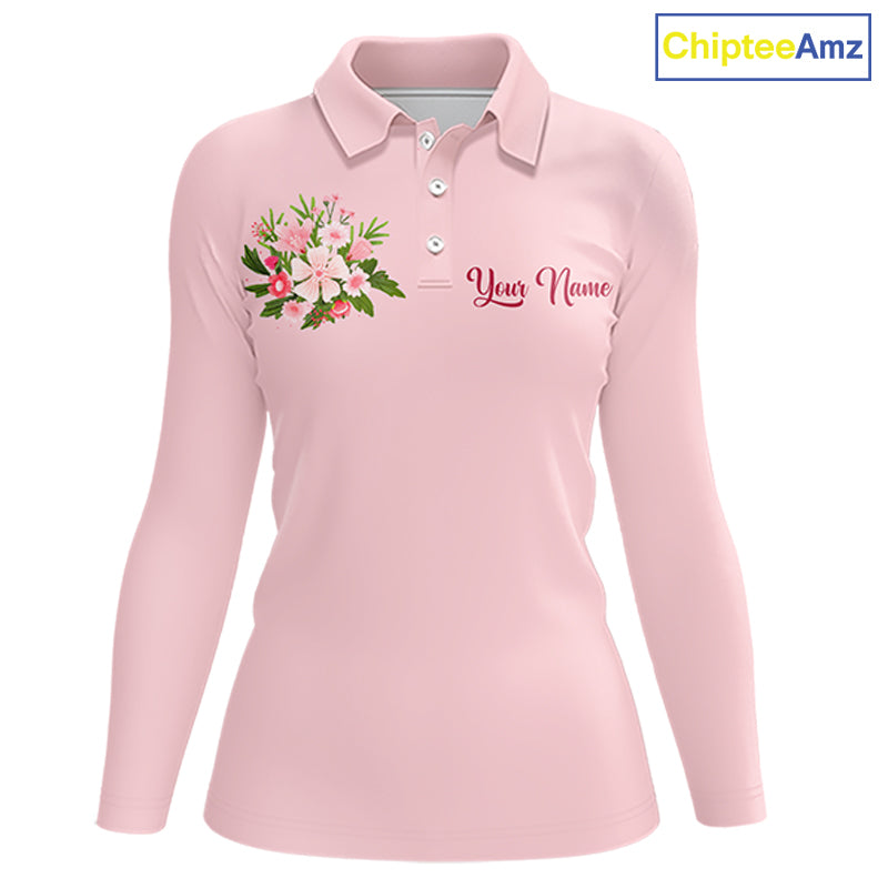 Pink Golf Mama Womens Polo Shirt, Funny Golf Mom Shirt, Mothers Day Gift For Golf Lover Mom, Ladies Golf Polo NHT749