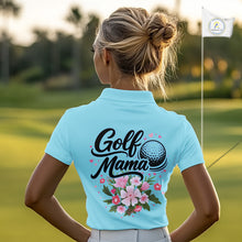 Load image into Gallery viewer, Blue Golf Mama Womens Polo Shirt, Funny Golf Mom Shirt, Mothers Day Gift For Golf Lover Mom, Ladies Golf Polo NHT750