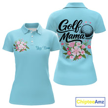 Load image into Gallery viewer, Blue Golf Mama Womens Polo Shirt, Funny Golf Mom Shirt, Mothers Day Gift For Golf Lover Mom, Ladies Golf Polo NHT750