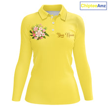 Load image into Gallery viewer, Yellow Golf Mama Womens Polo Shirt, Funny Golf Mom Shirt, Mothers Day Gift For Golf Lover Mom, Ladies Golf Polo NHT751